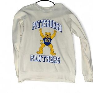 Blue 84 Pittsburgh Panthers Cream Crewneck Sweater